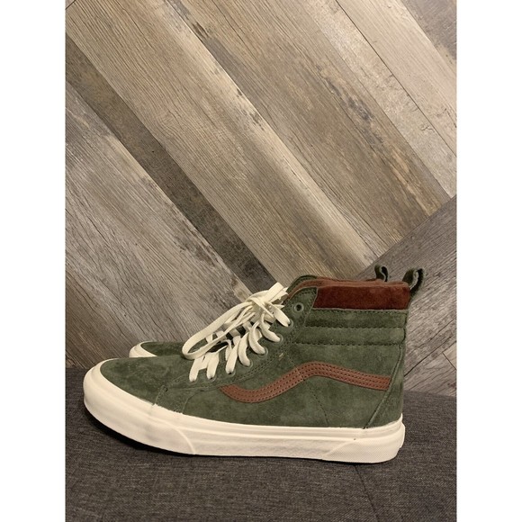 VANS SK8-HI MTE US MEN'S SIZE 8.5 WOMENS SIZE 10 DEEP LICHEN GREEN ROOT BROWN - Picture 3 of 10